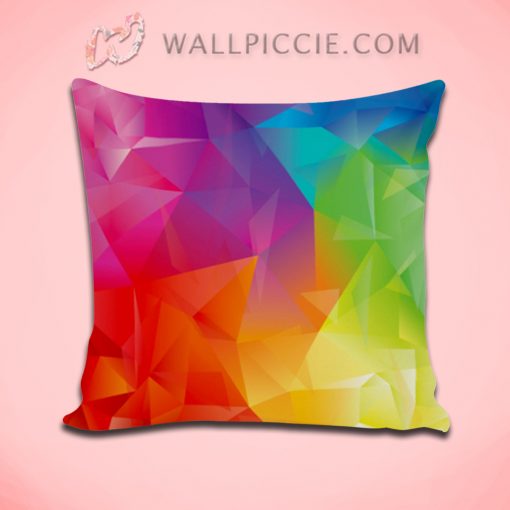 Abstract Geometric Rainbow Decorative Pillow Cover