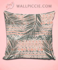 Aztec Tropical Palm Tree Pattern Fabric Decorative Throw Pillow Cover