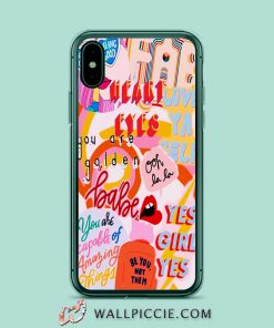 Babe Girl Collage Quote iPhone Xr Case