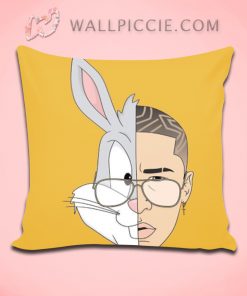 Bad Bunny Rapper Throw Pillow Cover