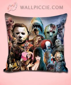 Best Horror Movie All Character Throw Pillow Cover