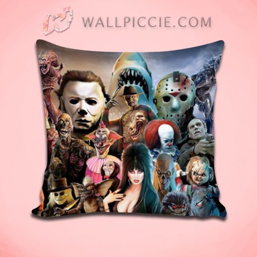 Best Horror Movie All Character Throw Pillow Cover