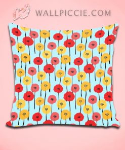 Bright Sunny Mod Poppy Decorative Pillow Cover