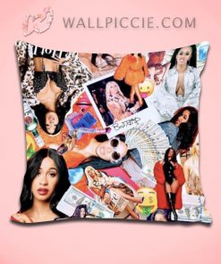 Cardi B Collage Throw Pillow Cover