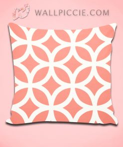 Coral Geometric Pattern Decorative Pillow Cover