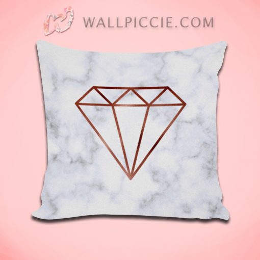 Elegant Clear Faux Rose Gold Diamond Decorative Pillow Cover