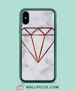 Elegant Clear Faux Rose Gold Diamond iPhone Xr Case