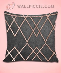 Elegant Faux Rose Gold Geometric Decorative Pillow Cover