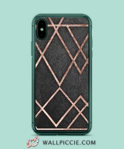 Elegant Faux Rose Gold Geometric iPhone Xr Case