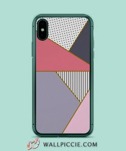 Elegant Geometric Stripes Polka Dots iPhone Xr Case