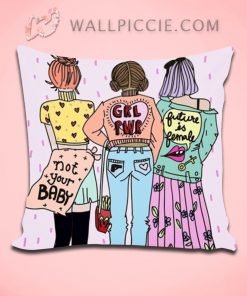 Future Is Female Girl Power Quote Decorative Pillow Cover