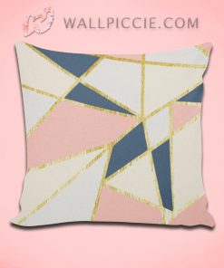 Girly Geometric Triangles Faux Decorative Pillow Cover