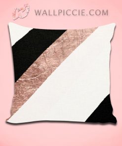 Modern Black Blush Pink Rose Gold Decorative Pillow Cover
