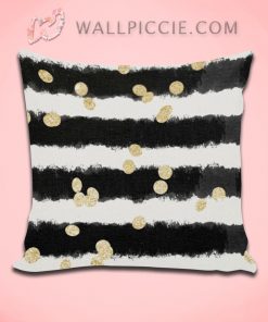 Modern Black Watercolor Stripes Decorative Pillow Cover