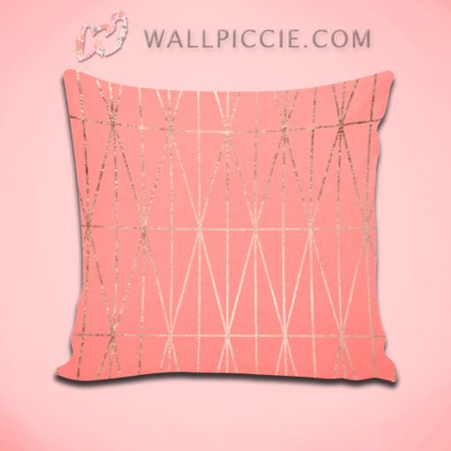 Modern Geometric Triangles Faux Decorative Pillow Cover