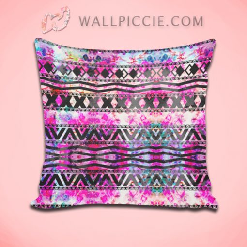 Neon Floral Nebula Galaxy Decorative Throw Pillow Cover