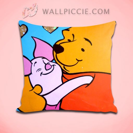 Pooh and Piglet Hugging Decorative Pillow Cover