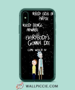 Rick Morty Come Watch TV Saying iPhone Xr Case