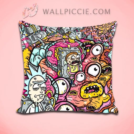 Rick Morty Monster Silk Art Decorative Pillow Cover
