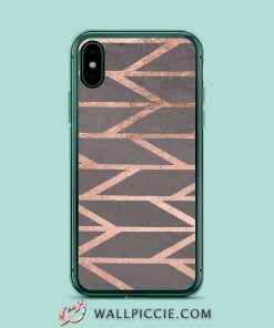 Rose Gold Chevron Stripes Geometric iPhone Xr Case