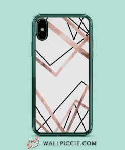 Rose Gold White Linear Triangle iPhone Xr Case