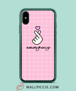 Saranghaeyo Korean Fingerheart iPhone Xr Case