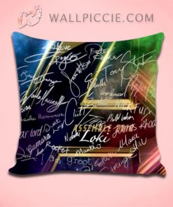 Sign All Avengers Character Throw Pillow Cover