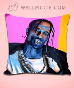 Travis Scott Watercolor Paint Throw Pillow Cover