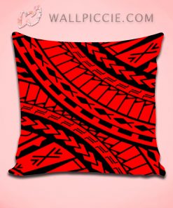 Tribal Aztec Art Red Black Decorative Throw Pillow Cover