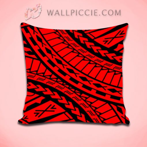 Tribal Aztec Art Red Black Decorative Throw Pillow Cover