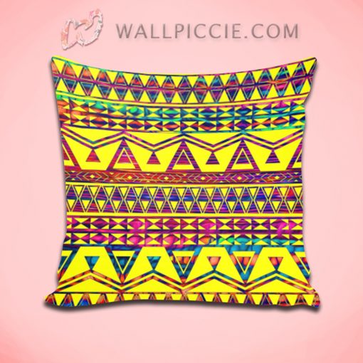 Tribal Neon Aztec Pattern Decorative Throw Pillow Cover