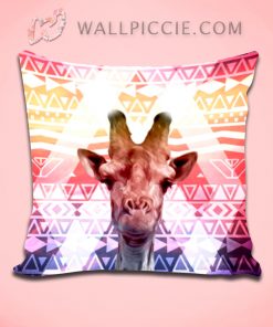 Whimsical Giraffe Tribal Aztec Decorative Throw Pillow Cover