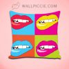 Woman Sexy Lips Pop Art Decorative Pillow Cover