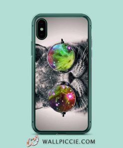 Cat Nebula Galaxy Glasses iPhone XR Case