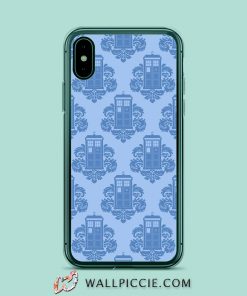 Doctor Who Police Box Damask Pattern iPhone XR Case