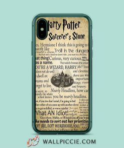 Harry Potter And The Sorcerers Stone Quote Collage iPhone XR Case