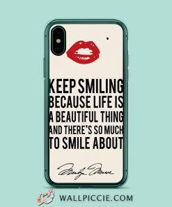 Marilyn Monroe Smile Quote iPhone XR Case