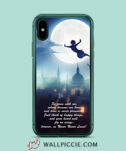 Peter Pan Quote On The Fly City Night iPhone XR Case
