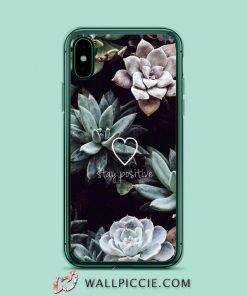 Stay Positive Aesthetic Floral iPhone XR Case
