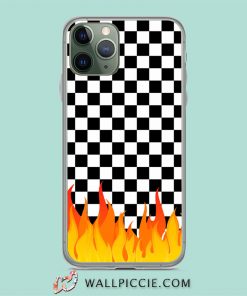 Checkboard in Flame Aesthetic iPhone 11 Case
