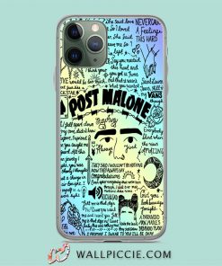 Post Malone Rainbow Lyrics Collage iPhone 11 Case