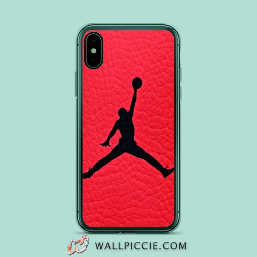 Jordan Red Leather Skin iPhone XR Case