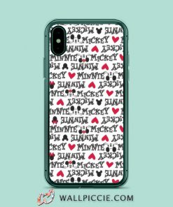 Mickey Minnie Mouse Font Collage iPhone XR Case