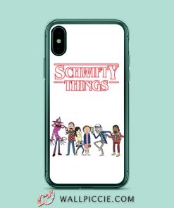 Schwifty Rick Morty Stranger Things iPhone XR Case
