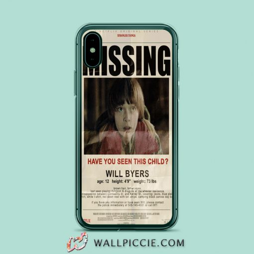 Stranger Things Missing Will Byers iPhone XR Case