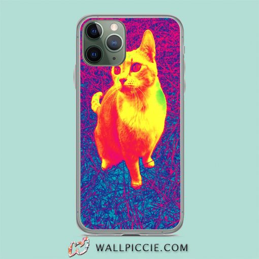 Vintage Neon Cat iPhone 11 Case