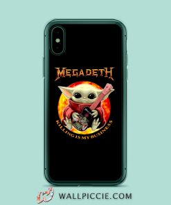 Baby Yoda Hug Guitar Megadeth Killing Is My Business iPhone XR Case