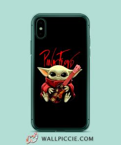 Baby Yoda Hug Pink Floyd Guitar iPhone XR Case