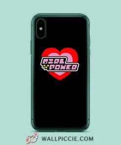 Power Puff Girl Saying Girl Power Cartoon iPhone XR Case