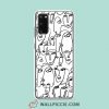 Cool Aesthetic Outline Art Samsung Galaxy S20 Case